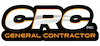 Logo of CRC Inc., a general contractor, featuring bold letters with a stylized design in orange and black.